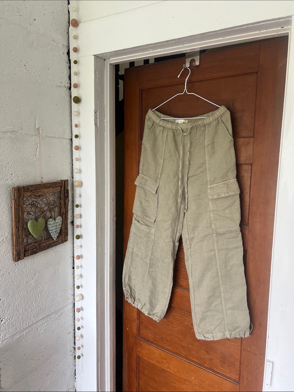 C&C California Sage Olive Wide-Leg Cargo Pants